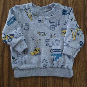 Carter's Baby Boy Gray Construction Zone Sweatshirt Size 6 Months